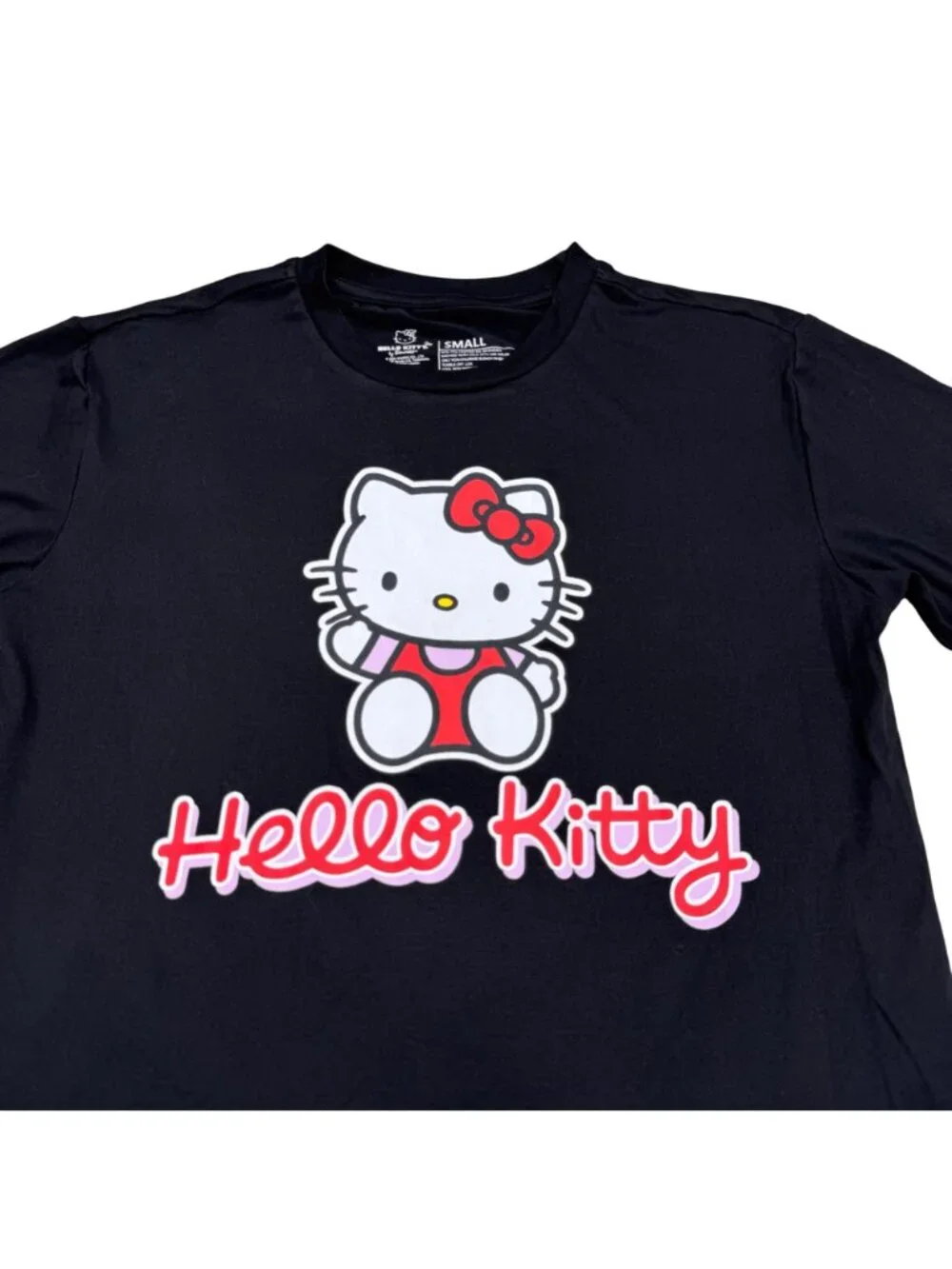 Hello Kitty by Sanrio Graphic Women's Black SS T-Shirt, Size S - Picture 3 of 6